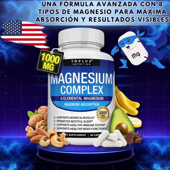 Magnesium Complex 1000mg | 8 Formas De Magnesio Para Energía, Fuerza y Bienestar Total