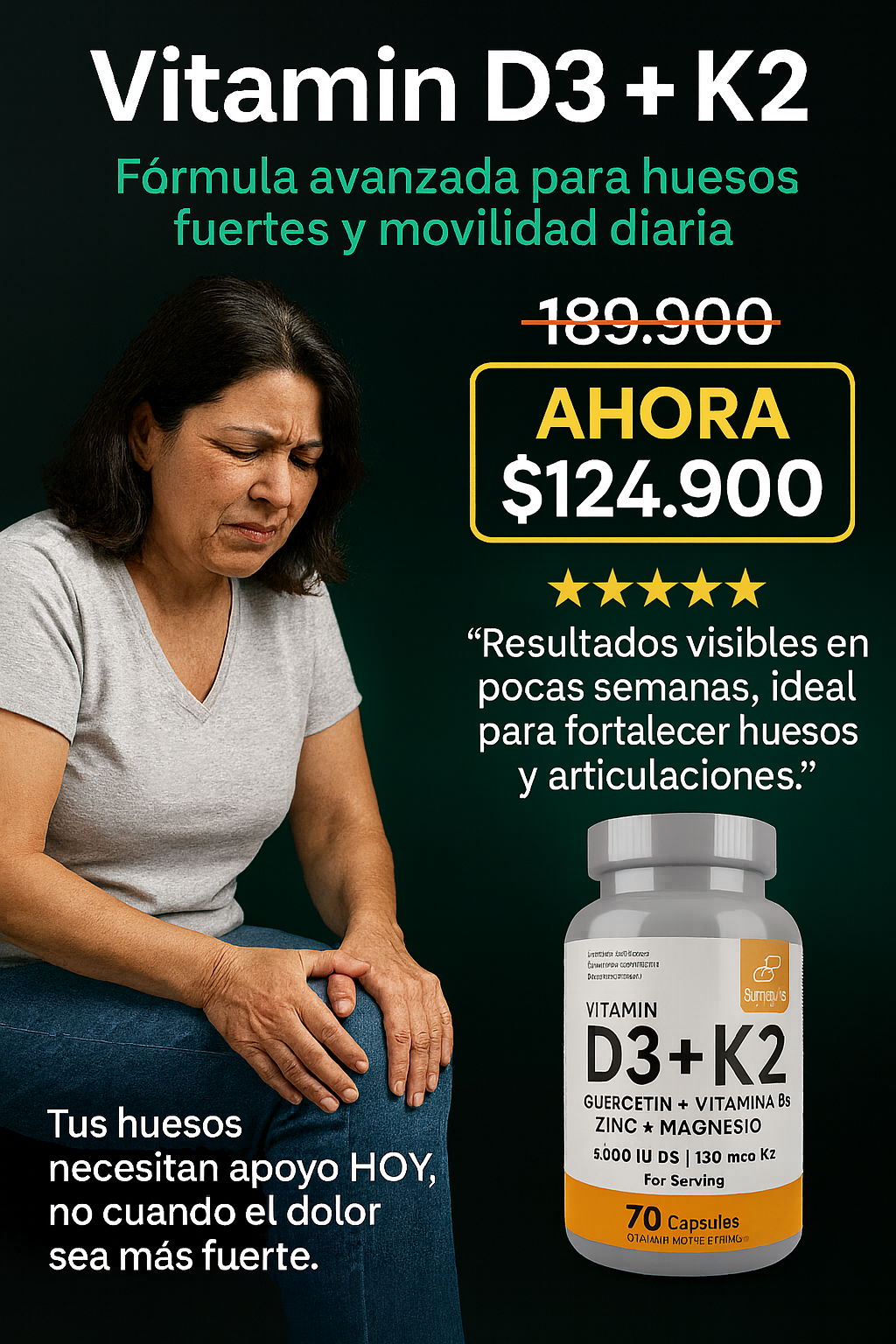 Huesos Fuertes, Movilidad Plena: La Fórmula D3 + K2 Que Funciona