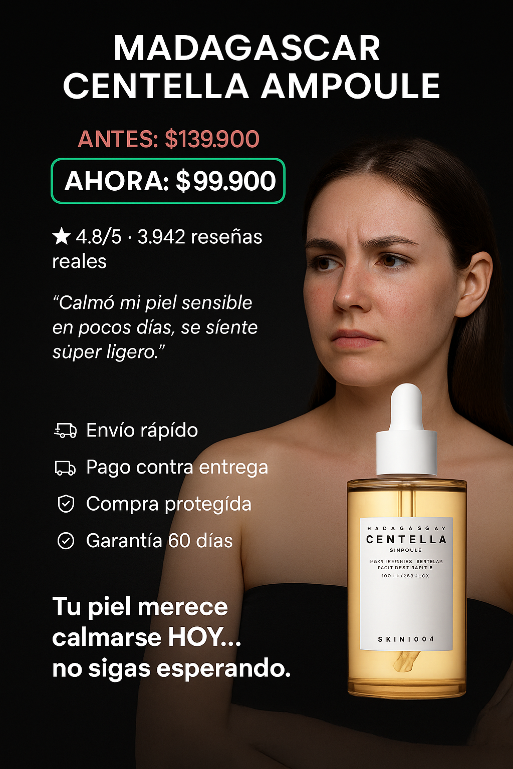 Centella Madagascar | Recupera tu piel sensible en tiempo récord.